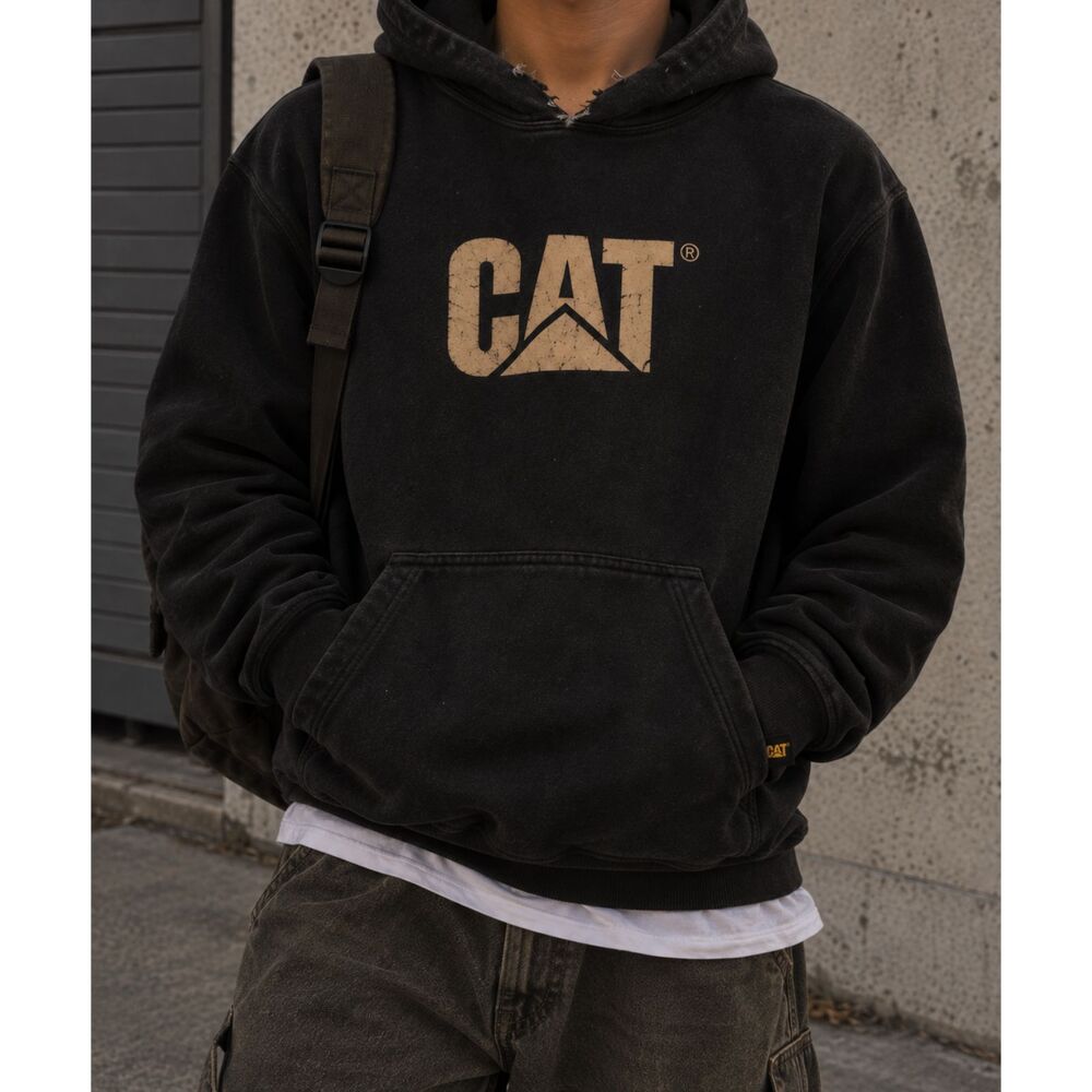 CAT Caterpillar Black Logo Hoodie
